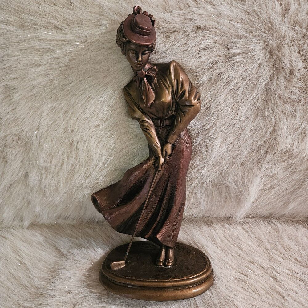 Vintage Bronze Austin Sculpture Woman Golfer Figure 1992 Statue sport